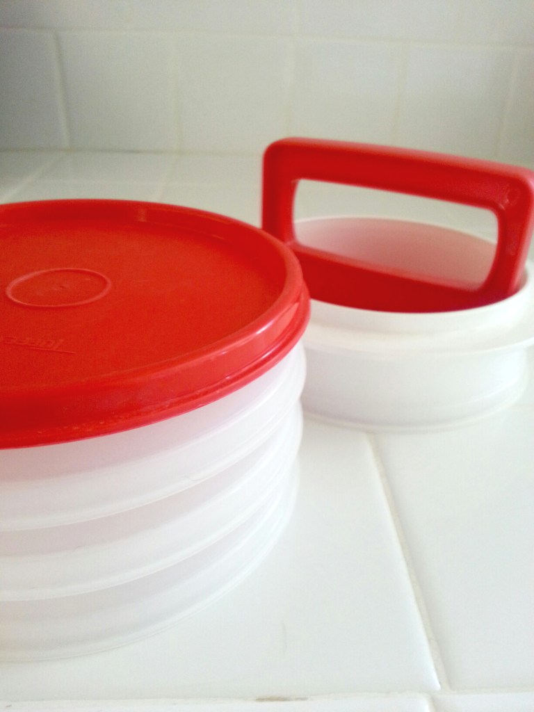 For years I had a burger patty former, which worked great. I would cut squares of waxed paper and stack the burgers 2 or four high and place them in ziplocs for freezing, or the fridge, depending on when we'd be eating them. That system was ok, but the burgers would get a bit lumpy and uneven...but oh well. Then my in-laws showed up with this little beauty, which stores each patty in a stackable section, with the top section having a lid. Brilliant! You can also buy extra stacks of four if you're having a crowd at your next BBQ. I still place waxed paper in each section so I can easily peel the patty out to place on the grill, but now my burgers are G-O-R-G-E-O-U-S!