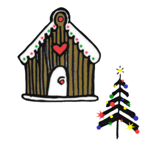 bwGingerBreadHouseDecorated